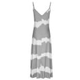 thumbnail image 5 of Usmixi Womens Dresses Sleeveless V-Neck Striped Print Casual Long Summer Dress Beach Vacation Spaghetti Strap Plus Size Long Dresses Gray XXXL Up to 65% off, 5 of 7