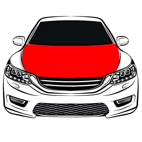 Red Oversized Car Hood Cover 6X7FT 100% Polyester Elastic Fabrics Can be Washed Suitable for large SUV and Pickup Trucks