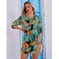 thumbnail image 2 of Ekouaer Beach Cover Ups for Women V Neck Bathing Suit Cover Up Bikini Swimsuit Coverup Beach Dress Shirt, 2 of 6