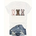 thumbnail image 1 of Camiseta de manga corta con estampado navideño y cuello redondo para mujer, moda actual, 1 of 6