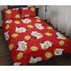 thumbnail image 1 of Meneki Neko Lucky Cat Pattern Juego de Cama Colcha Tema Rojo, 1 of 5