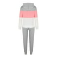 thumbnail image 5 of qolati 2 Piece Outfits for Women Casual Color Blocking Hooded Pullover Sweatshirt with Joggers Sweatpants Workout Suits Cassic Fit Running Fitness Loungewear Sets, 5 of 6