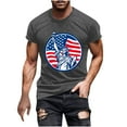 thumbnail image 3 of UVEASISHA Big and Tall Independence Day Tshirts for Men Short Sleeve American Flag Graphic Tee Fashion Hipster Tee Tops Dark Gray L, 3 of 6