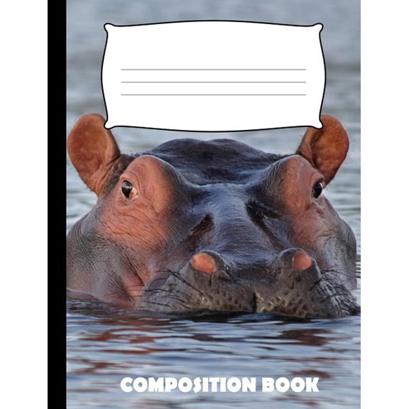 Composition Book: Hippopotamus Composition Notebook Wide Ruled (Paperback)