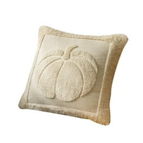 Pumpkin Throw Pillow Covers 18*18, Cute Fall Halloween Pillow Cases for Sofa, Autumn Decor Soft Cushion Covers for Living Room Bedroom(Beige, 1PCS)
