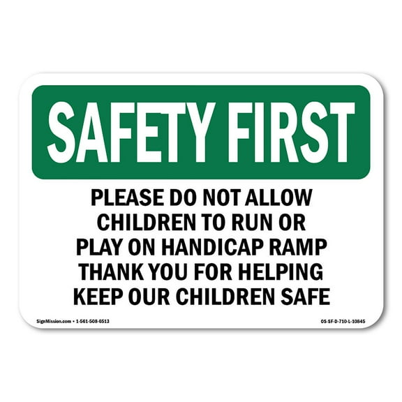 OSHA SAFETY FIRST Sign - Please Do Not Allow Children | Aluminum Sign | Protect Your Business, Construction Site, Warehouse & Shop Area | Made in the USA