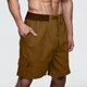 thumbnail image 2 of Pantalones Cortos de Carga de Cintura Elástica para Hombres Multi Bolsillo Imitación de Lino, Rodilla Longitud Cordón Deportes, 2 of 7