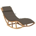thumbnail image 1 of vidaXL Rocking Sun Lounger with Cushion Solid Teak Wood, 1 of 12