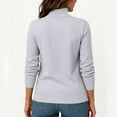 thumbnail image 3 of Womens Turtleneck Sweaters 2025 Knit Long Sleeve Pullover Fitted Trendy Basic Fall Tops Winter Warm Casual Blouse Gray 2XL, 3 of 5