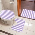thumbnail image 4 of Purple Striped Bath Mat 3 Piece Bathroom Rug Set, Modern Farmhouse Purple White Stripes Non Slip Bath Rug Contour Mat and Toilet Lid Cover, Absorbent Shower Mats Soft Bath Rugs and Mats Sets, 4 of 8