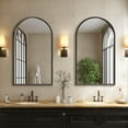 thumbnail image 4 of CONCETTA 26"x38" Bathroom Mirror, Decor Arched Wall Mirror, Bedroom Vanity Mirror with Metal Frame, Black, Gift for Mother's Day, 4 of 7