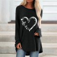 thumbnail image 2 of Moda Mujer O Cuello Camiseta de manga larga Otoño Día de San Valentín Impresión Blusa suelta Tops Fridja FKASFK2551, 2 of 8
