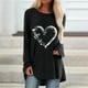 thumbnail image 2 of Moda Mujer O Cuello Camiseta de manga larga Otoño Día de San Valentín Impresión Blusa suelta Tops Fridja FKASFK2553, 2 of 8