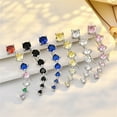 thumbnail image 5 of Fashion Earrings 2024 New Bling Ear Cuffs 7 Crystals Four Seven Star Zircon Jewelry French Ear Clip, 5 of 16