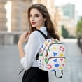 thumbnail image 6 of FORMRS Mini Backpack Purse for Women Travel Daypack Casual Shoulder Bag, Blue Retro Triangles, 6 of 7
