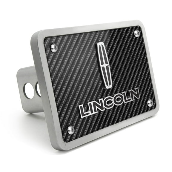 Lincoln Logo 3D Logo Carbon Fiber Look Billet Aluminum 2 inch Tow Hitch Cover