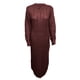 thumbnail image 2 of VISgogo Vestido de Punto de Manga Larga para Mujer, Patrón de Ganchillo Color sólido Acanalado Cuello Redondo Casual Fiesta de Club Largo de una Pieza VISgogo  moda, 2 of 5