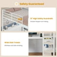 thumbnail image 6 of Loft Bed Full Size with Desk with 6 Storage Drawers & Charging Station & LED Lights, Metal Loft Bed with 2 Storage Shelves, U-Shaped Desk,Noise-Free, Space-Saving, No Box Spring Needed,White, 6 of 9