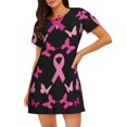 thumbnail image 1 of Easygdp Chemise de Nuit pour Femmes Cancer du Sein Manches Courtes Décontractée Imprimée, 1 of 6