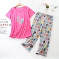 thumbnail image 1 of Pyjamas d'Été pour Femmes Manches Courtes plus Graisse Fine Ensemble de Vêtements de Maison pour Femmes Adorable et Frais, 1 of 5