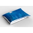 thumbnail image 2 of Ambesonne Winter Pillow Sham 2 Pack, Santa Sleigh over the Woods, 26"x20", Sea Blue and Night Blue, 2 of 3