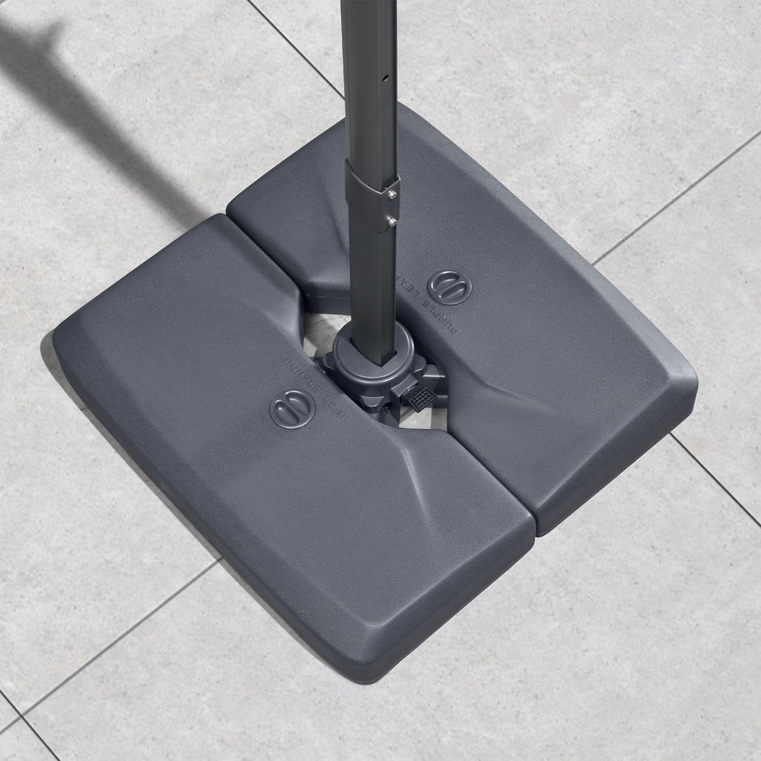 Purple Leaf 165lbs Sturdy Square Plastic Patio Offset Cantilever Umbrella Base, UV Resistant