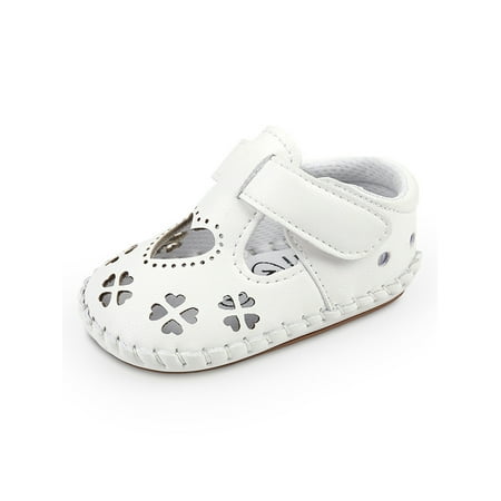 

Ritualay Baby Girls Shoes Comfort Mary Jane Flats Newborn Infant Toddler First Walker Cirb Dress Shoes White 0-6 months