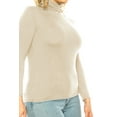 thumbnail image 5 of Women's Plus Size Casual Fitted Long Sleeve Solid Turtleneck Sweater Tops, 5 of 6