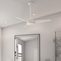 Restored Hunter Fan 52 inch White Finish Outdoor Ceiling Fan, Modern Ceiling Fan with 3 Blade for Porch, Living Room, Bedroom, Office, Kitchen (Refurbished)