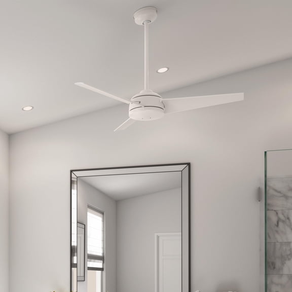 Restored Hunter Fan 52 inch White Finish Outdoor Ceiling Fan, Modern Ceiling Fan with 3 Blade for Porch, Living Room, Bedroom, Office, Kitchen (Refurbished)