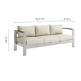 thumbnail image 3 of Lounge Sofa, Aluminum, Metal, Steel, Silver Beige, Modern Contemporary Urban Design, Outdoor Patio Balcony Cafe Bistro Garden Furniture Hotel Hospitality, 3 of 10