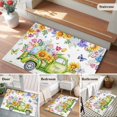 thumbnail image 5 of Entryway Rug 2'x3', Happy Easter Small Rug for Kitchen Bathroom Door Mat Indoor Entrance, Watercolor Truck Eggs Flowers Butterfly Botanical Non-Slip Area Rugs Floor Mats Carpet Front Door Rugs, 5 of 8