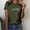 Army Green, variant on ALLLIST Crew Neck Womens Tops Short Sleeve Holiday T-Shirts Green Electrocardiogram Trendy Shirts for Women