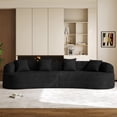 thumbnail image 6 of Wiilayok 131" Modern Chenille Sectional Sofa,Curved Sofa with Deep Seat,Cloud Compression Sofa Couch for Living Room,No Assembly,Black, 6 of 10