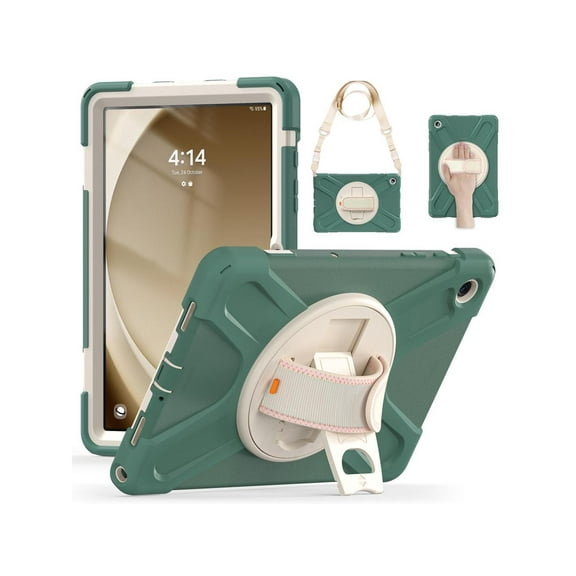 Case for Samsung Galaxy Tab A9 Plus 11 Inch 2023 (SM-X210/X216/X218), Shockproof Hard Duty Protective Covr with 360 Rotating Hand Strap & Stand Shoulder Strap for Galaxy A9 Plus 11" Tablet