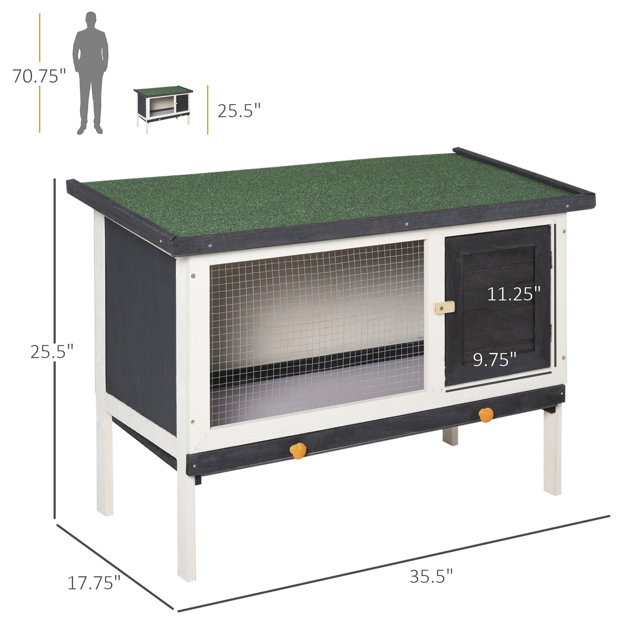 Dog Crate, Bunny Cage,Spacious Pet House,Wood Rabbit Hutch, Black,Green,White Pet Playpen,Metal,Wood Chicken Coop, Pet Supplies Pens & Hutches
