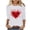 White, variant on ZHYou Valentine's Day T-Shirts for Women 3/4 Sleeve Valentine's Day Printed V-Neck Loose Fit Casual Soft Spring Summer Tops,Black,2XL
