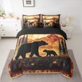 thumbnail image 2 of Manfei Safari Bear 7pcs Bedding Comforter Set,Jungle Animal Queen Bedding Sets,Country Farmhouse Queen Sheet Sets For Boys Teens,Microfiber Bedroom Decor Reversible, 2 of 8