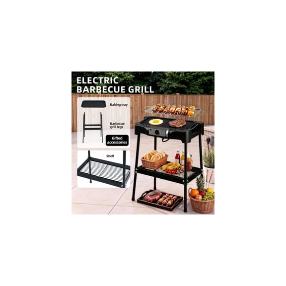 Electric BBQ Grill Featuring Adjustable Temperature and Easy to Clean Design for Patio Terrace Camping and Home Barbecues
