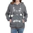 thumbnail image 2 of Pet Pouch Hoodies for Women Fall Winter Long Sleeve Cat Carrier Hooded Sweatshirt Kitten Pouch Pullover Tops, 2 of 8