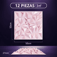 thumbnail image 2 of Panel Decorativo 3d De Pvc Rosa Para Pared, 50 X 50 Cm 12pcs Rosa, 2 of 5