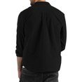 thumbnail image 5 of thefmos Men's Long Sleeve Button Down Shirt Fall Winter Spring Casual Basic Collared Top Loose Fit Everyday Wear Office Work Outfits, Black XL, 5 of 5