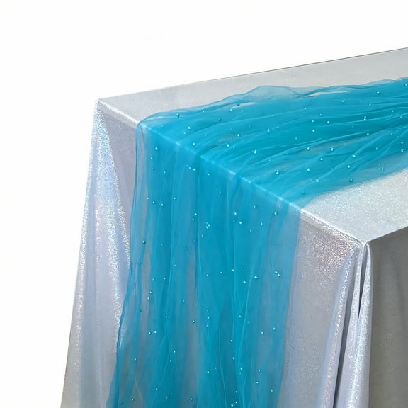 AUQ Summer Table Runner,Tear Resilient Farmhouse Table Runner,Clean Sweep Kitchen Table Decor,Blue