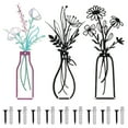 thumbnail image 2 of Xiyztok 3Pcs Metal Flower Wall Art Exquisite Metal Flower Vase Wall Art Rustic Farmhouse Decor for Living Room Bathroom Bedroom Kitchen, 2 of 9