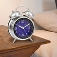 thumbnail image 1 of Reloj despertador analógico, reloj de escritorio, números arábigos fáciles de leer, esfera luminosa silenciosa que no hace tictac para personas que Azul, 1 of 8