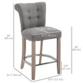 thumbnail image 3 of HOMCOM Counter Height Bar Stools Set of 2 with Button Tufted Back Footrest, 3 of 10