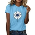 thumbnail image 2 of Fznquz Casual Womens Short Sleeve Tops 2025 Graphic Tees Crewneck Spring Summer Blue Ladies Blouses, 2 of 5