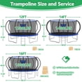 thumbnail image 4 of XMIKA 14FT Trampoline with Basketball Hoop, Outdoor Trampoline with Enclosure Net, Ladder, Heavy-duty Recreational Trampoline, 1400LBS Capacity Trampoline for Kids and Adults, Upgrade Curved Pole, 4 of 8