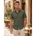 thumbnail image 4 of COOFANDY Men's Summer Casual Short Sleeve Button Down Shirt - Untucked Fit Dress Shirt with Pocket, 4 of 9