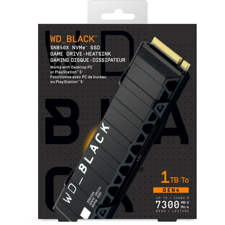 WD - SN850X 1TB Internal SSD PCIe Gen 4 x4 NVMe with Heatsink for PS5 and Desktops